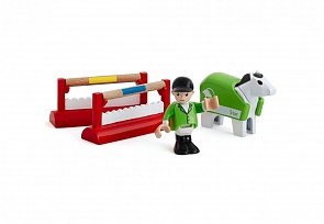 Набор для тренировки лошадки с 2 барьерами, фигуркой и попоной (Brio, 33795)